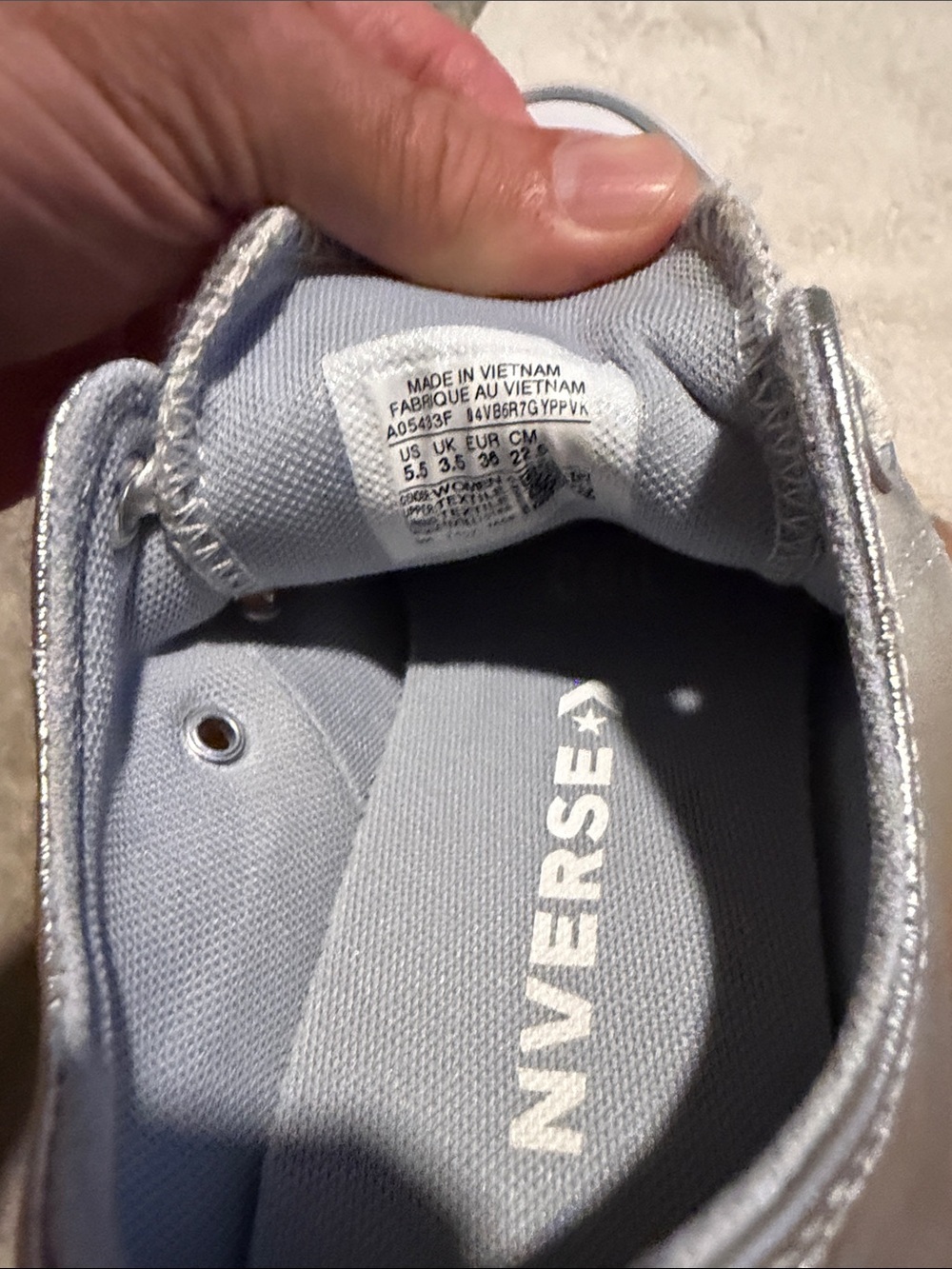 Converse Kids Silver Metallic Low-Top Sneakers with Glitter Toe - Picture 6 of 6